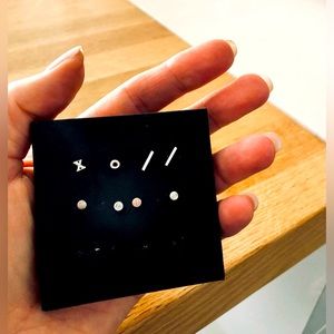 Four Pairs Sterling Silver Tiny Studs